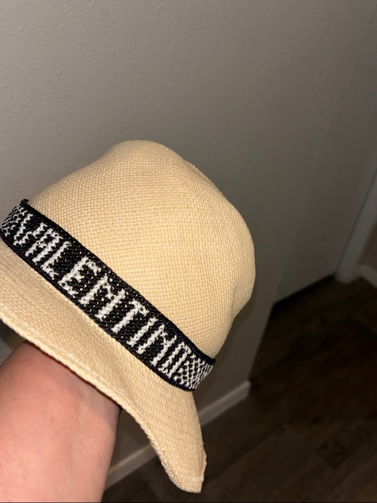Valentino BEIGE Straw Fedora Hat with Black Band main image 7